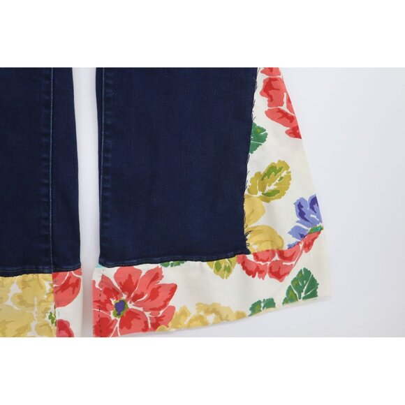 Levis 529 Bootcut Jeans Upcycled Reworked Boho Hipie Flared Size 16 Wide Legs - Picture 9 of 16